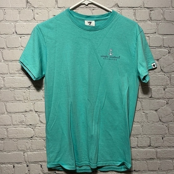 SIMPLY Southern T-Shirt Size Small Teal Beach Pig Summer Ocean Colorful Cute - Picture 2 of 5